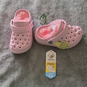 Joybees Kids Pink Fuzzy Slippers